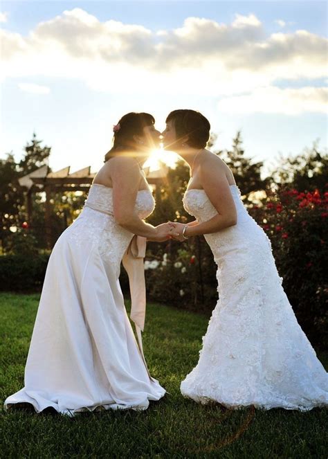 Two Brides Are Better Than One Lesbian Marriage Lesbian Bride Cute