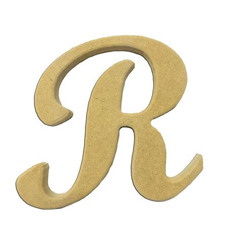 6' Capital Letter R Script Cursive Unfinished Wood DIY Craft Cutout to