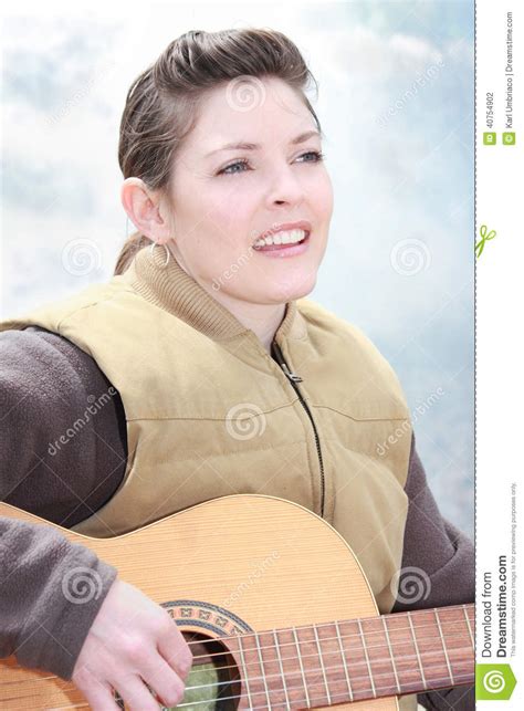 Woman Playing Guitar Stock Photo Image Of Mode Beauty 40754902