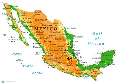 El Mapa Orográfico De La República Mexicana Muestra Las Montañas Y