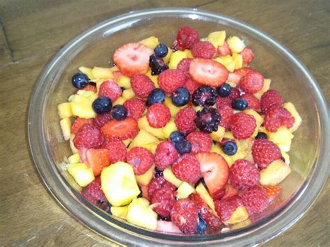 Very Berry Fruit Salad Strawberries Raspberries Blueberries