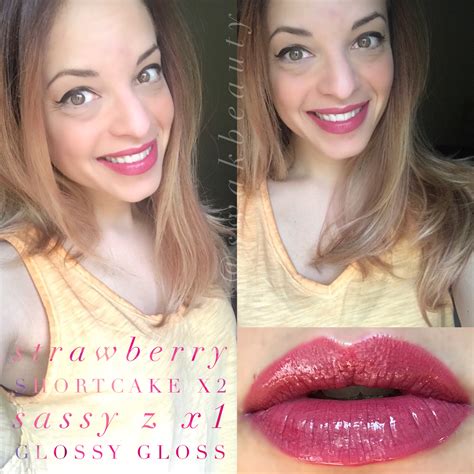 Strawberry Shortcake X2 Sassy Z X1 Glossy Gloss LipSense Layering Look