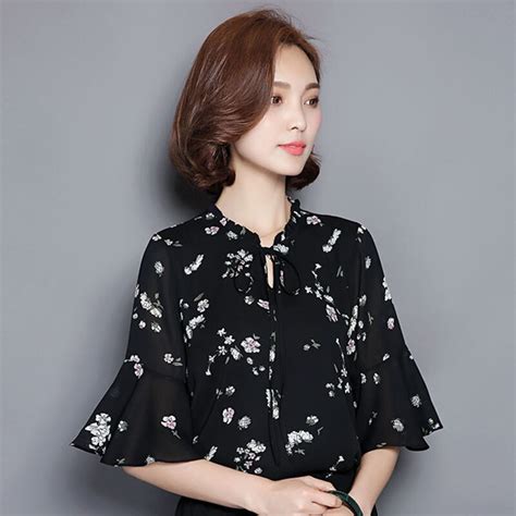2018 Women Clothing Spring Summer Style Chiffon Blouses Shirts Lady