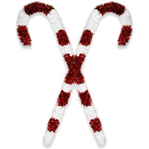 Christmas Candy Cane Tinsel 2pcs Collapsible Red And White Tinsel Candy