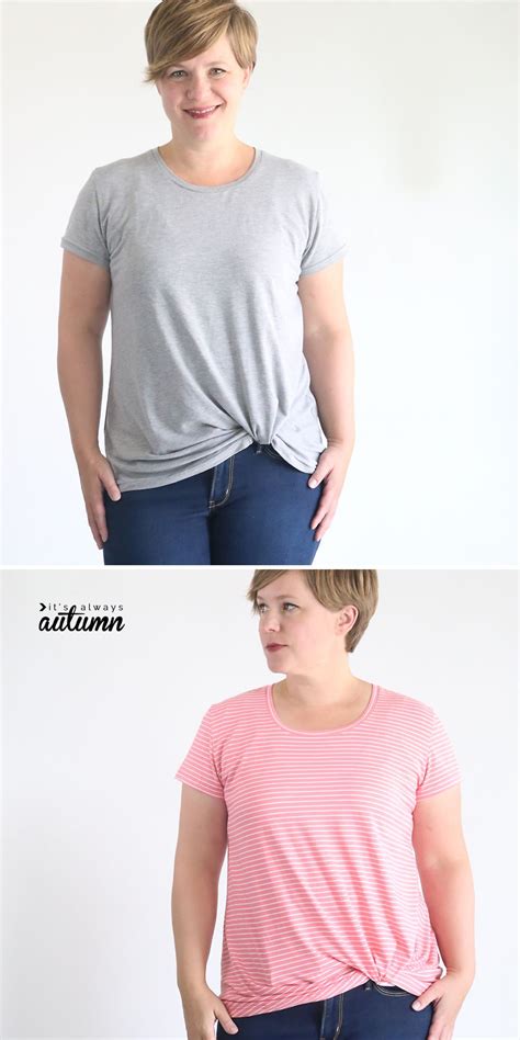 The Twist Knot Tee Free Sewing Pattern Hem Shirt Diy Knotted Shirt