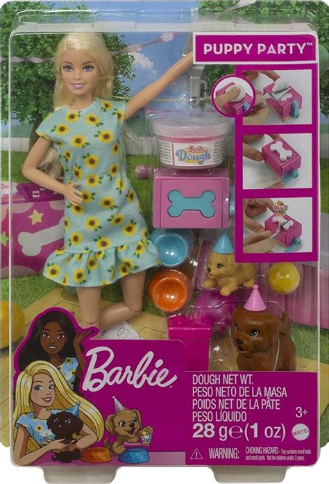 Barbie Puppy Party Blonde Doll Playset