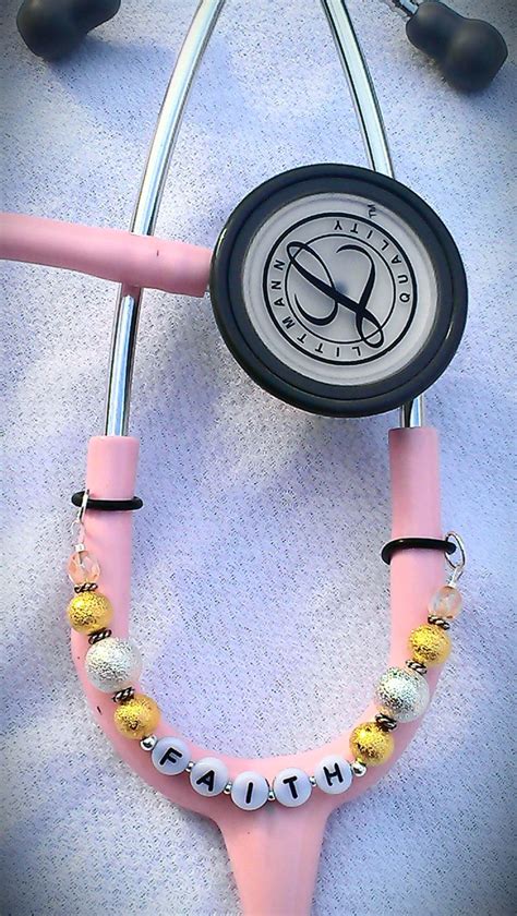 Silver And Gold Personalized Stethoscope Charm For Nurses Docs