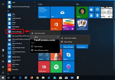 Enable Or Disable Context Menus In The Start Menu In Windows 10 Tutorials