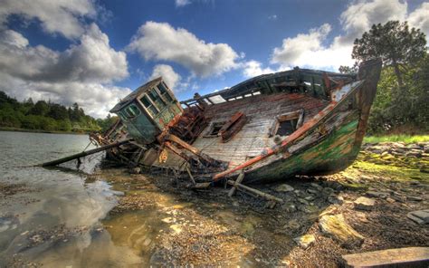 Abandoned Wrecked Ship 1920x1200 Abandoned Ghost Towns Eerie