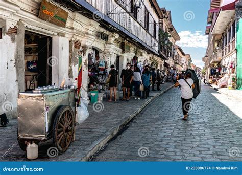 Dec 29 2021 Tourist Walking Around Vigan Heritage Site Vigan City