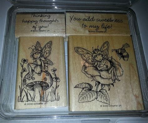 Stampin Up Fairies Stamp Set Wood Mounted Rubber Stamps Retired Stamp