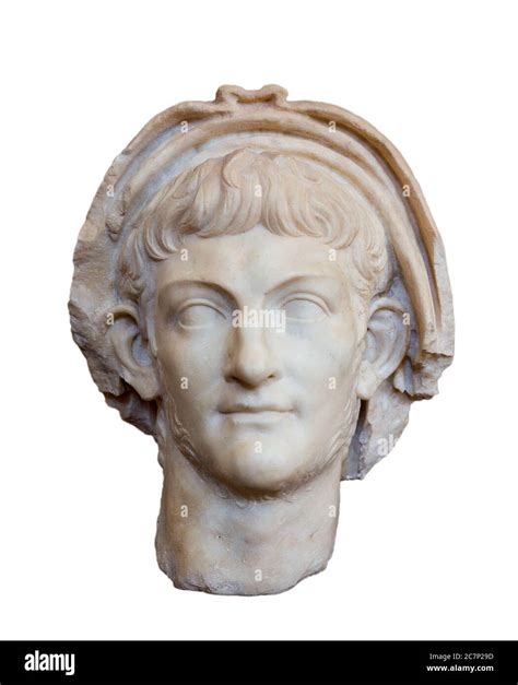 Portrait Of Roman Emperor Nero Reign Ad Isolated Stock Photo