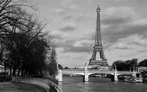 Images Paris Eiffel Tower France Bridge Black And White 3840x2400