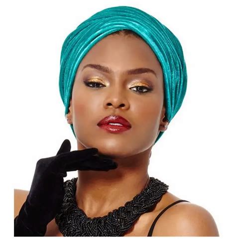 5 Pieceslot High Quality India Caps African Headwrap Soft Velvet Turban Scarf Head Wrap Women