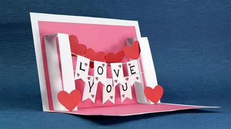 Diy Valentine Card Handmade I Love You Pop Up Card Regarding I Love You Pop Up Card Template