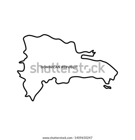 Outline Map Dominican Republic Vector Design Stock Vector Royalty Free