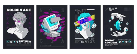 Exhibition Posters With Design In Y K Style Vector Art At Vecteezy