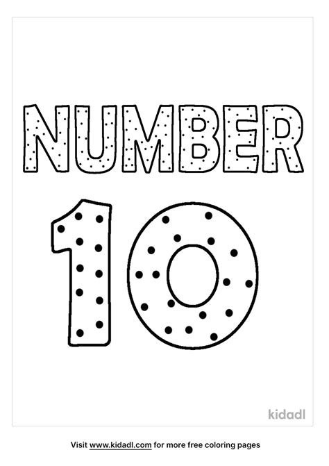 Free Number 10 Coloring Page Coloring Page Printables Kidadl