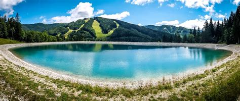 Beautiful Mountain Landscape With View Of Lake Speicherteich In The