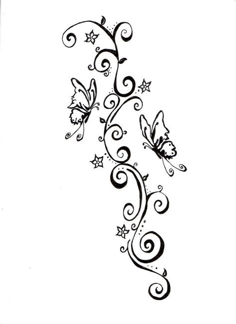 Butterflies And Swirls Tattoo Design Swirl Tattoo Vine Tattoos