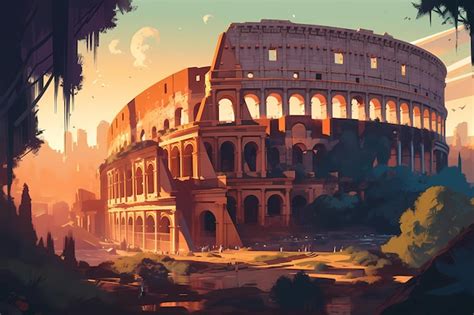 Premium Ai Image Colosseum In Ancient Rome Digital Art Illustration