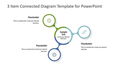 3 Item Connected Diagram Template For Powerpoint Slidemodel