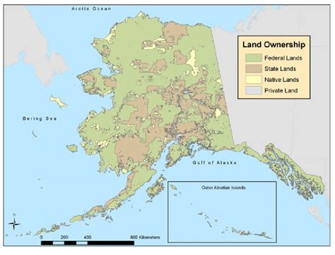 Alaska Land Status And Ownership Map Federal Lands Constitute The