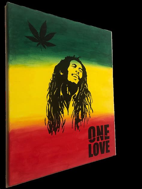 Bob Marley Canvas Wall Art 16x20 Hand Etsy