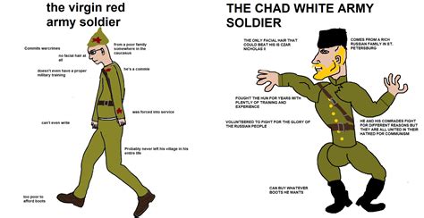 The Virgin Red Army Soldiers Vs The Chad White Army Soldier R