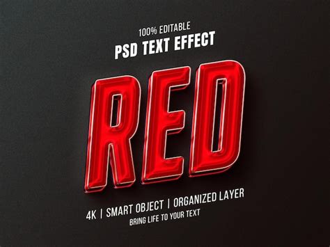 Premium Psd Red Text Effect