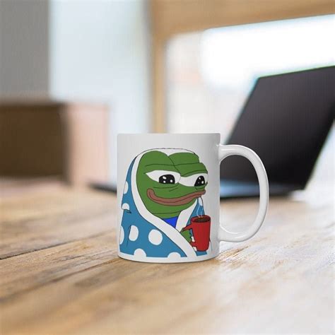 Peepo Cozy Pepe The Frog Mug Peepo Coffee Mug Twitch Mug Pepe Frog