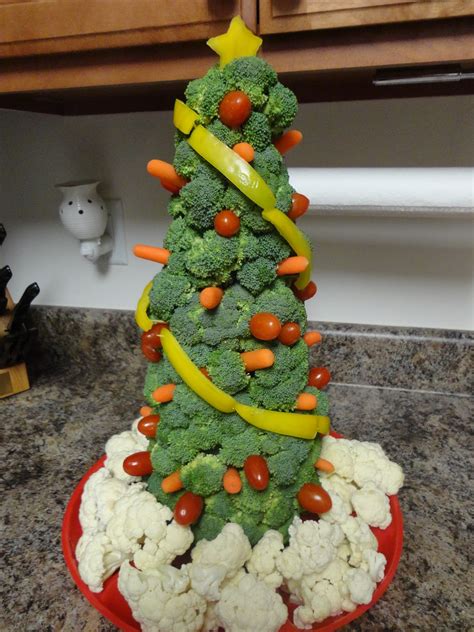 Gonna try this for christmas eve, using a styrofoam cone and tooth vegetable christmas tree! Spark and All: Veggie Christmas Tree