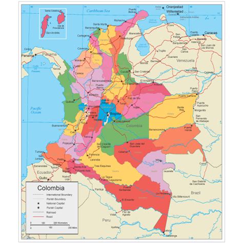 Arriba 100 Foto Mapa Politico De Colombia Con Sus Departamentos Y