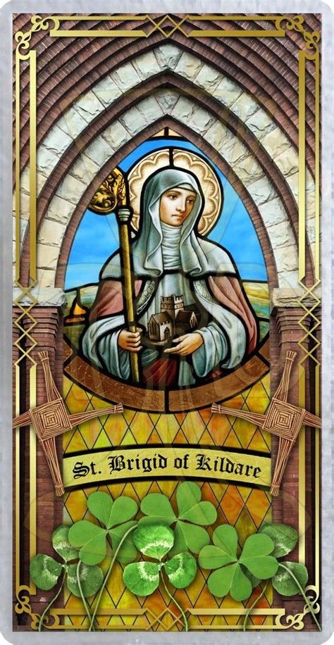 Saint Brigid Of Ireland Kildare Stained Glass And Statue Etsy St