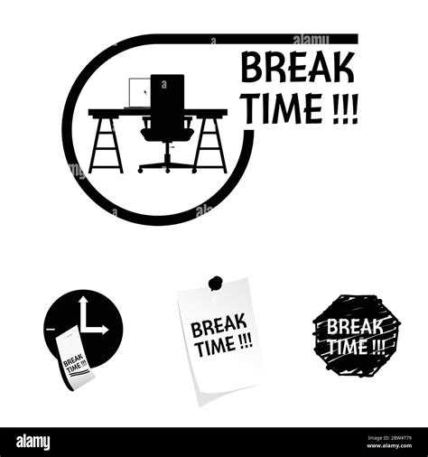 Break Time Icon In Black Color Art Illustration Stock Vector Image