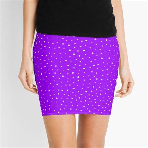 Purple And White Polka Dot Pattern Mini Skirt By Di Design Mini Skirts