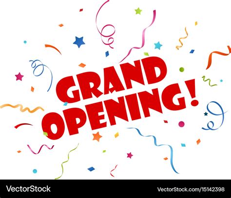 Grand Opening Banner With Confetti Royalty Free Vector Image