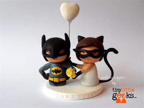 Batman And Catwoman Inspired Wedding Cake Topper Superhero Wedding