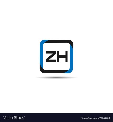 Initial Letter Zh Logo Template Design Royalty Free Vector