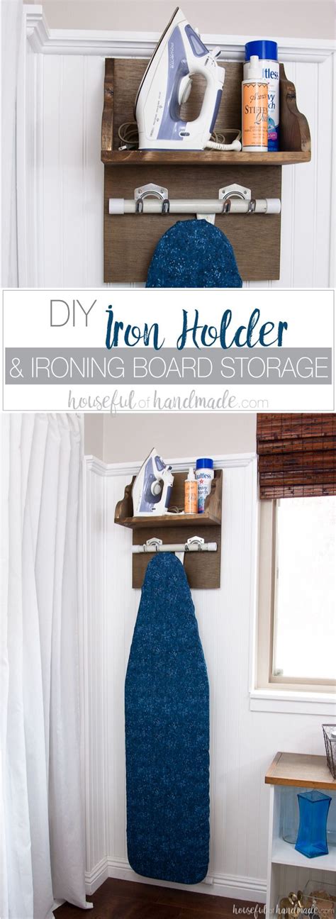 It sits on top of my sewing table or, alternatively, i can store it under the table once my quilting or sewing project is complete. DIY Iron Holder with Ironing Board Storage | Ironing board ...