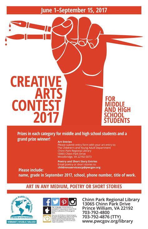 Poster Promoting Annual Creative Arts Contest For Teens This Version