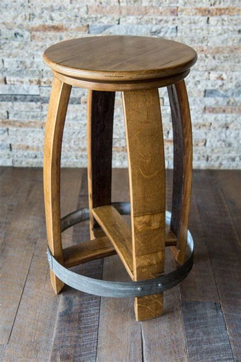 Jack daniel's 30.25 swivel bar stool with cushion (set of 2) 2 bar stools with a soft cushion for added convenience. Swivel Wine Barrel Counter Stool, Natural Finish in 2020 ...