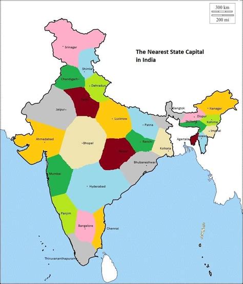 Map Of India With States And Capitals Zip Code Map