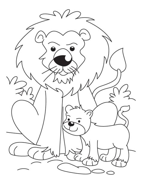 The solution time will be considered only after you press start game, or the timer expires. Lion with a cub coloring pages | Download Free Lion with a ...