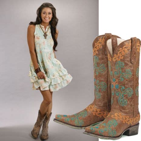 Cute Dress With Cowboy Boots  Western boots women fashion, Dresses