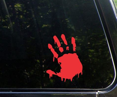 Bloody Hand Print Decal Sticker For Cars And Trucks Custom Made In