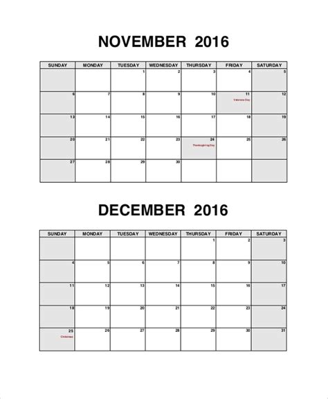 Free 7 Sample Printable Calendar Templates In Pdf Ms Word