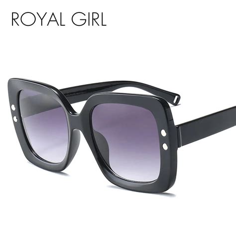 royal girl fashion oversize square sunglasses brand design women men gradient pink sun glasses