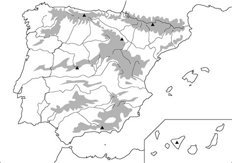 Mapa Mudo De Rios De España Para Hacer