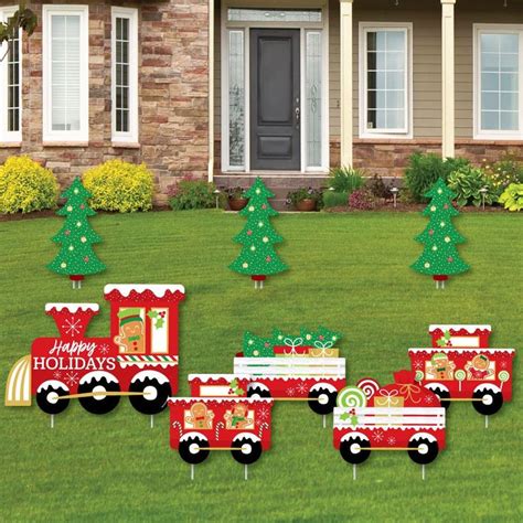 Christmas Train Yard Sign And Outdoor Lawn Decorations Etsy